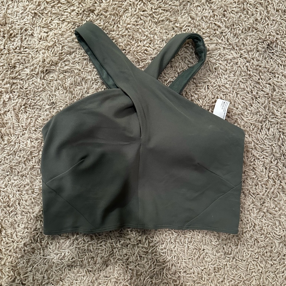 Lululemon Athletica Olive Cross-Back Top